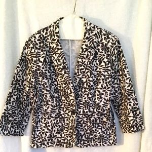 Black and white floral print jacket